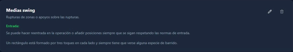 Estrategias de trading en Tu Diario de Trading: captura de la cuenta de demostración